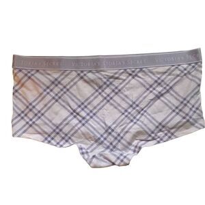 NWT Victoria’s Secret Logo Waist Boyshort Hazy Periwinkle